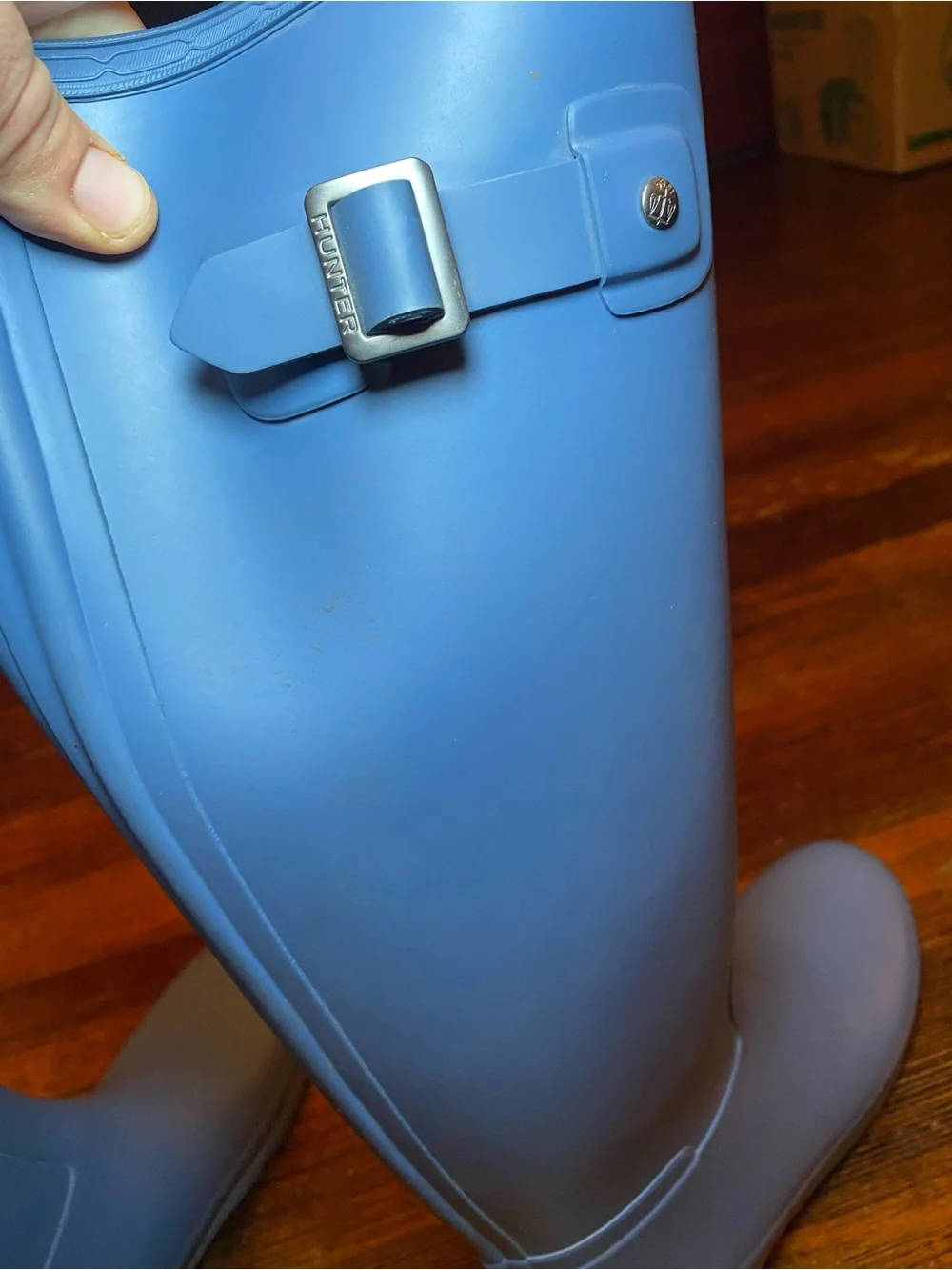 EUC Hunter Women's Original Refined Tall Rain Boots Rock Pool Blue